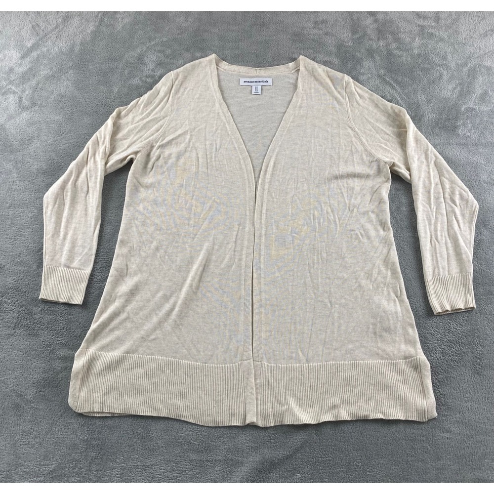 Amazon Essentials Womens XL Oatmeal Heather Open Front Knit Cardigan Sweater